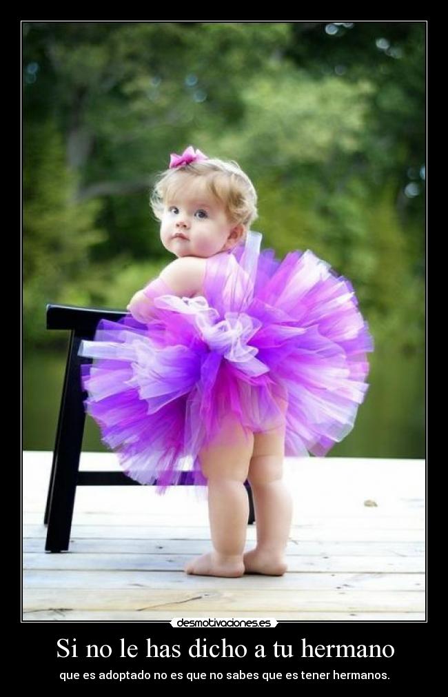 Si no le has dicho a tu hermano - que es adoptado no es que no sabes que es tener hermanos.