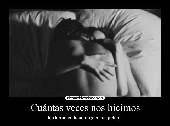 Cuántas veces nos hicimos - las fieras en la cama y en las peleas.