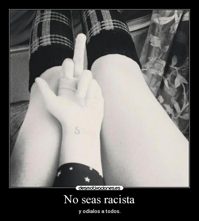 No seas racista - y odialos a todos.