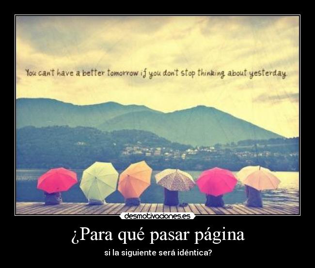¿Para qué pasar página -