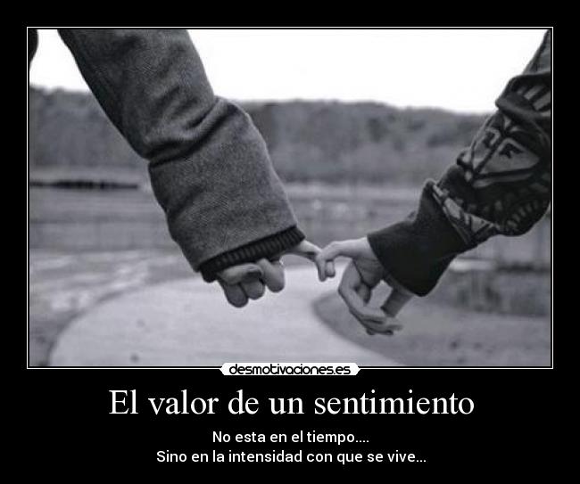 El valor de un sentimiento - No esta en el tiempo....
Sino en la intensidad con que se vive...