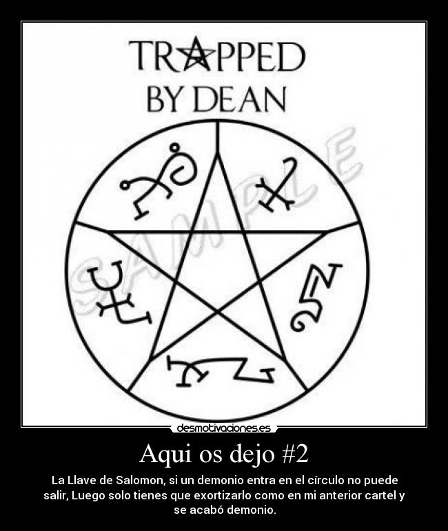 carteles llave salomon supernatural desmotivaciones