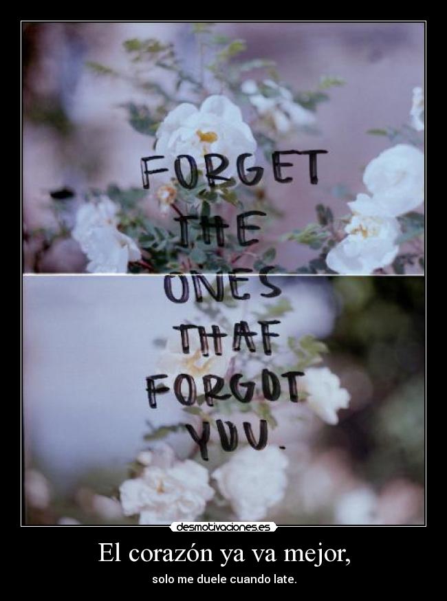 El corazón ya va mejor, - solo me duele cuando late.