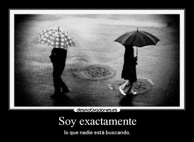 Soy exactamente - lo que nadie está buscando.