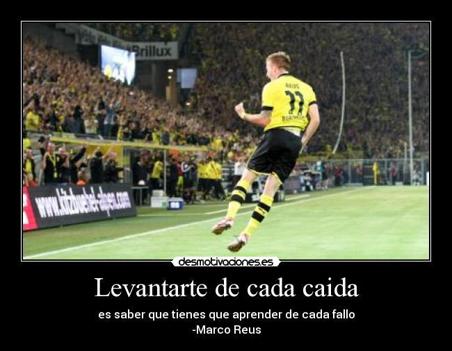 Levantarte de cada caida - es saber que tienes que aprender de cada fallo
-Marco Reus