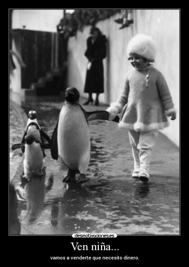 Ven niña... - vamos a venderte que necesito dinero.