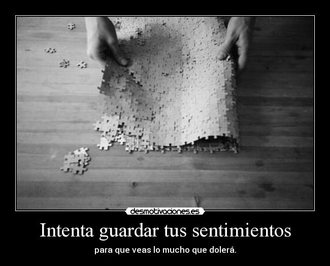 Intenta guardar tus sentimientos -