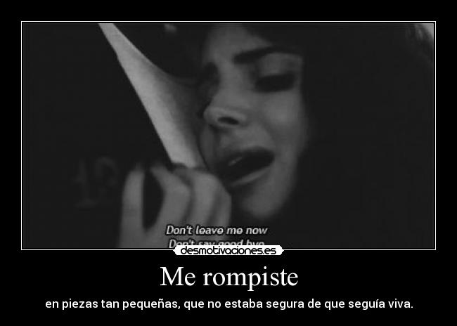 Me rompiste -