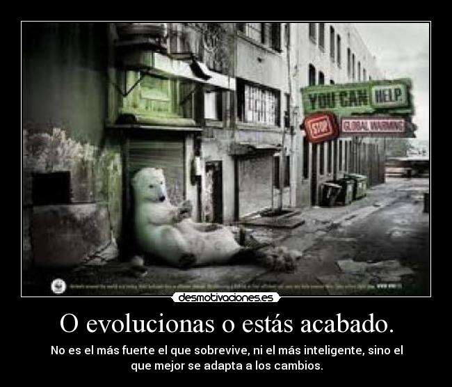 O evolucionas o estás acabado. -