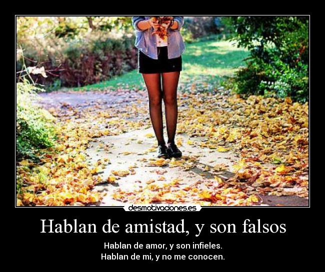 Hablan de amistad, y son falsos -