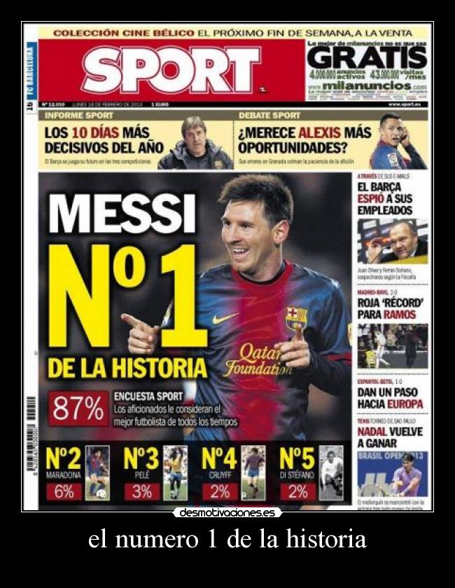 el numero 1 de la historia -