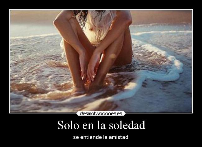 Solo en la soledad - se entiende la amistad.