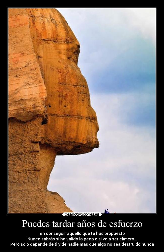 Puedes tardar años de esfuerzo -