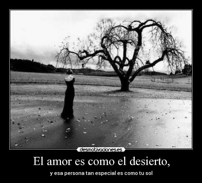 El amor es como el desierto, - y esa persona tan especial es como tu sol