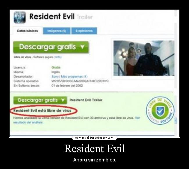 Resident Evil - Ahora sin zombies.