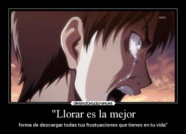 Llorar es la mejor - forma de descargar todas tus frustuaciones que tienes en tu vida