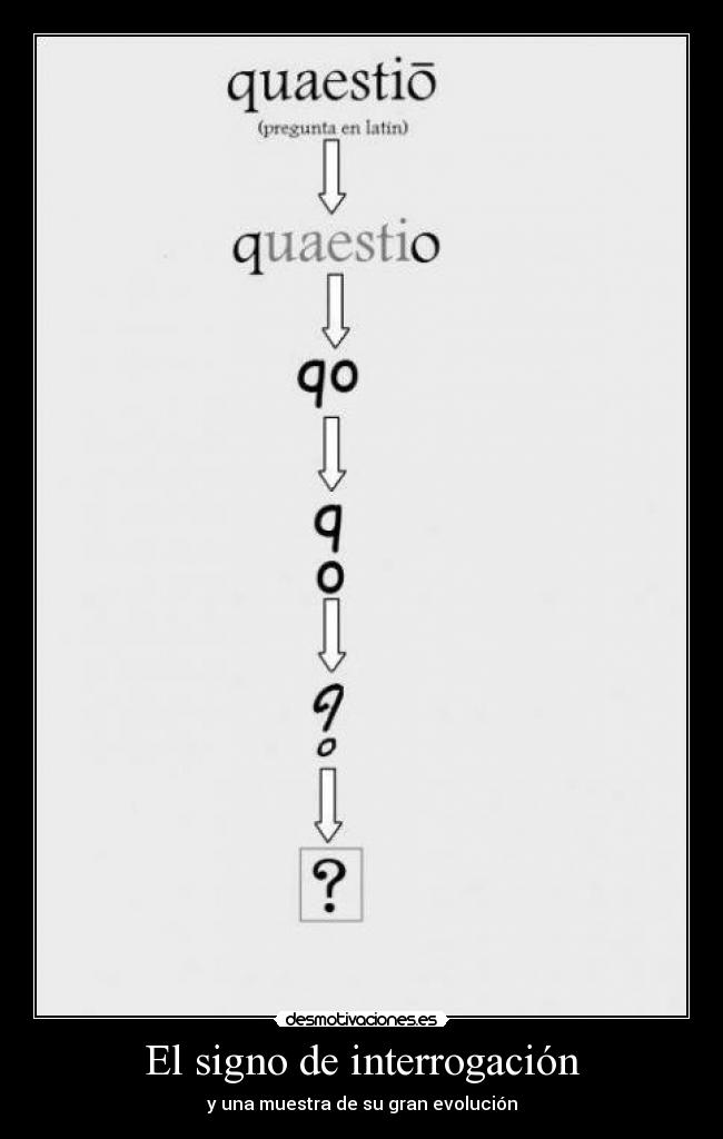 El signo de interrogación - y una muestra de su gran evolución