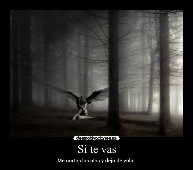 Si te vas - Me cortas las alas y dejo de volar.