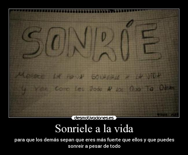 Sonriele a la vida -