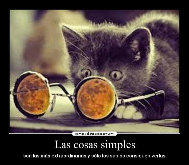 Las cosas simples - son las más extraordinarias y sólo los sabios consiguen verlas.
