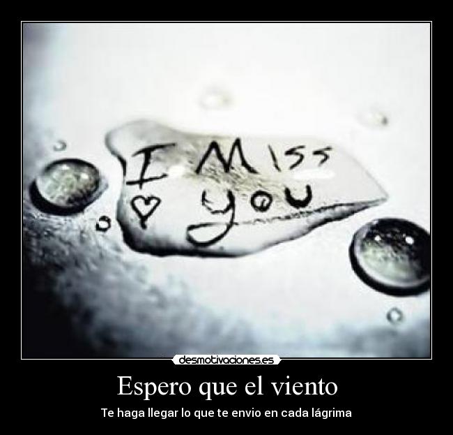 Espero que el viento - Te haga llegar lo que te envio en cada lágrima