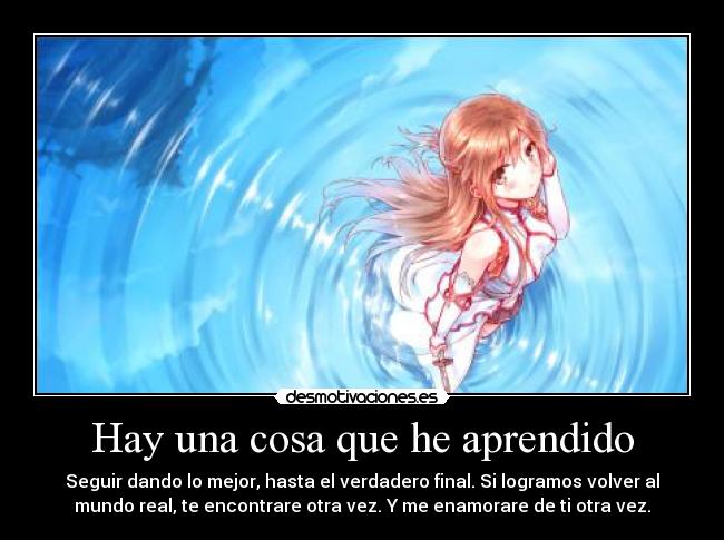 carteles swordartonline asuna aprender desmotivaciones