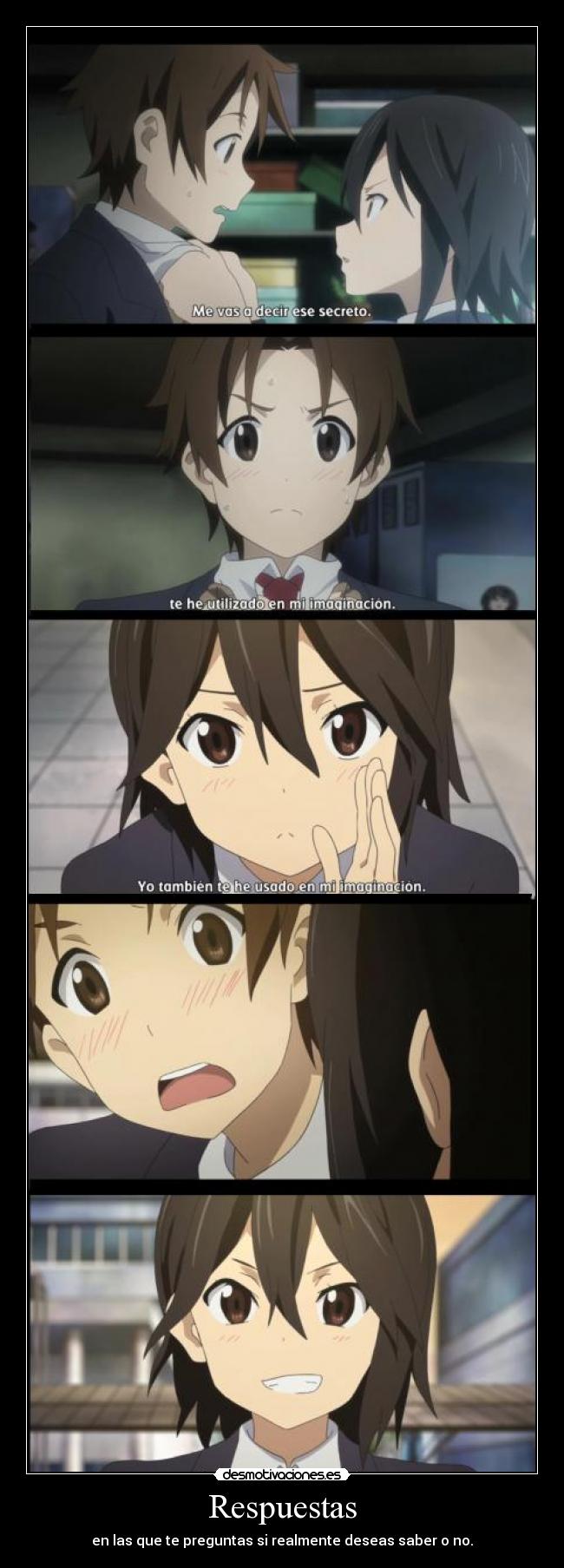 carteles anime respuestas inesperada saber amistad conocer amor imaginacion inaban kokoro konect desmotivaciones