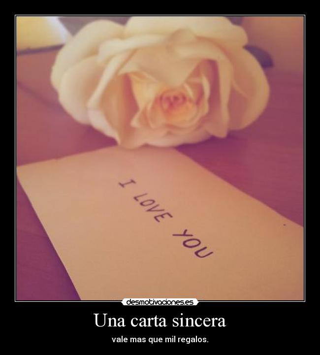 Una carta sincera -