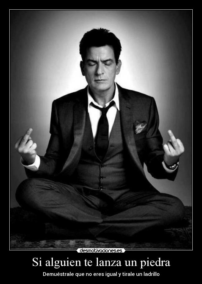 Si alguien te lanza un piedra - Demuéstrale que no eres igual y tirale un ladrillo