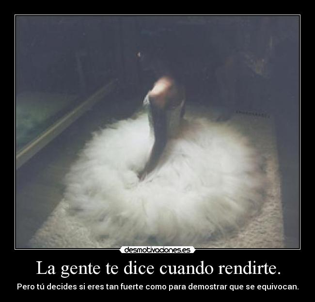 La gente te dice cuando rendirte. - 