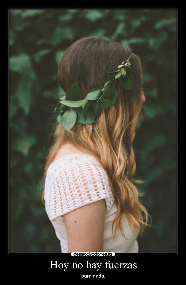Hoy no hay fuerzas - para nada.