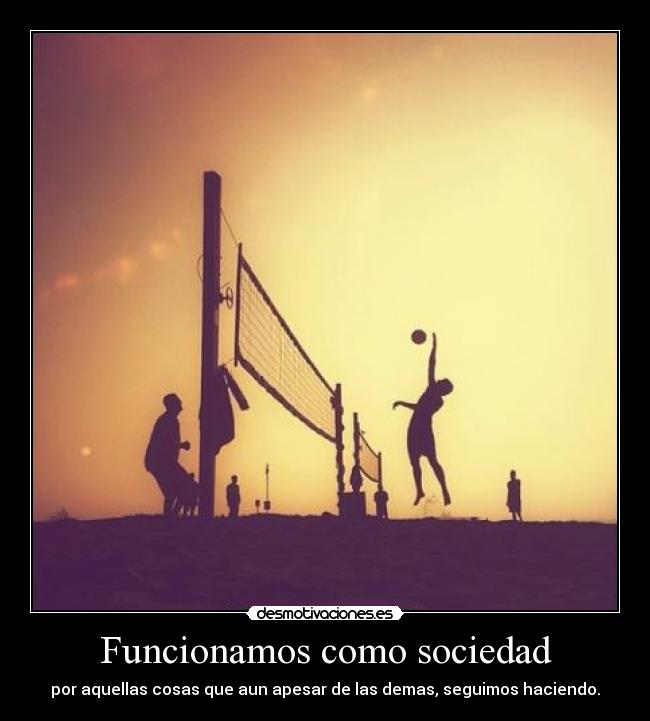 Funcionamos como sociedad - por aquellas cosas que aun apesar de las demas, seguimos haciendo.