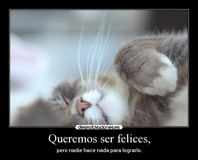 Queremos ser felices, -
