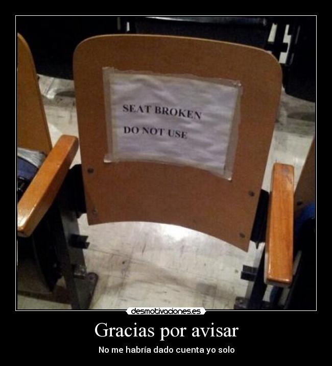 Gracias por avisar - 