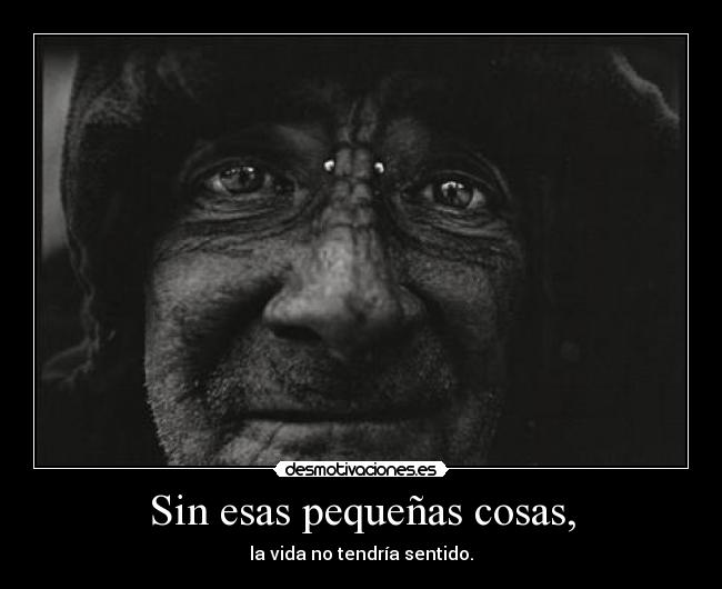 Sin esas pequeñas cosas, - la vida no tendría sentido.