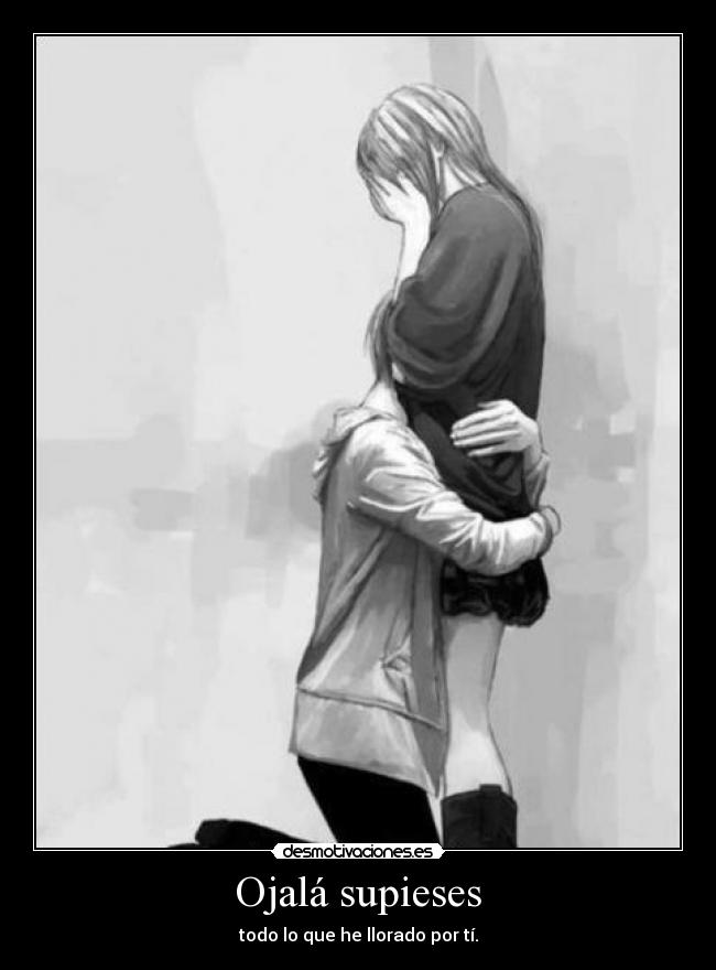 Ojalá supieses - todo lo que he llorado por tí.