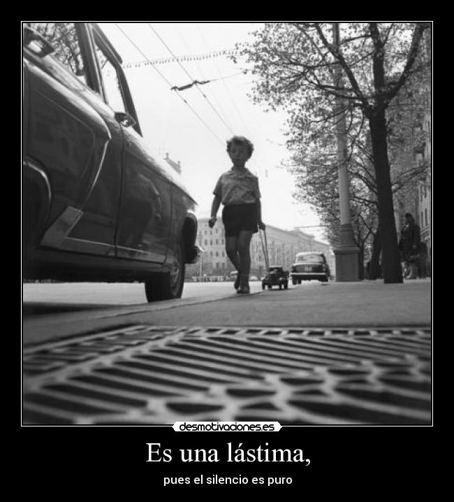 Es una lástima, - pues el silencio es puro