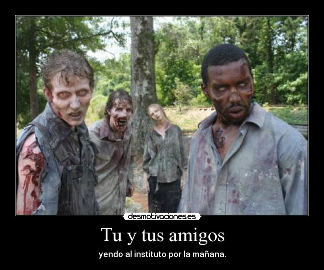 Tu y tus amigos - yendo al instituto por la mañana.