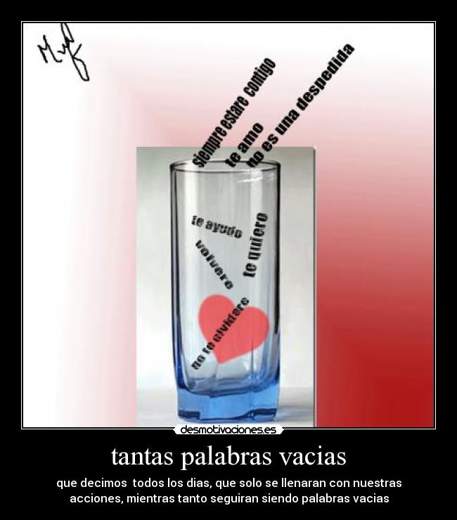 tantas palabras vacias -