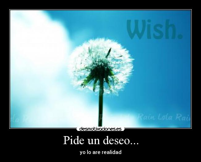 Pide un deseo... - yo lo are realidad