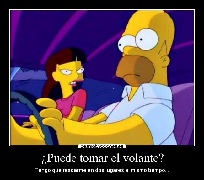 ¿Puede tomar el volante? - Tengo que rascarme en dos lugares al mismo tiempo...