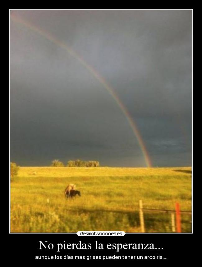 No pierdas la esperanza... - aunque los días mas grises pueden tener un arcoiris....