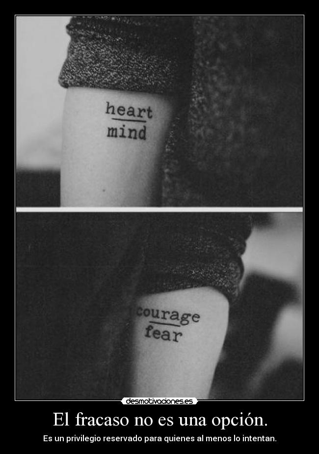 El fracaso no es una opción. - Es un privilegio reservado para quienes al menos lo intentan.