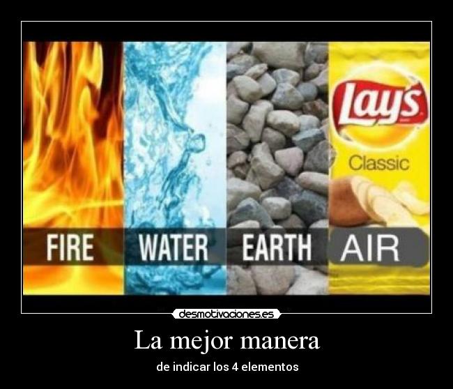 La mejor manera - de indicar los 4 elementos