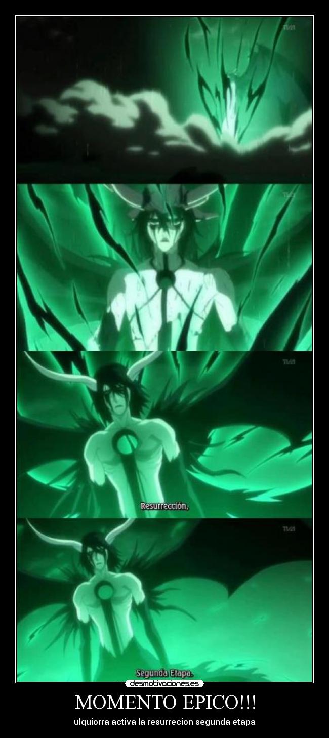 carteles ulquiorra bleach segun etapa resurrecion mata ichigo anime desmotivaciones