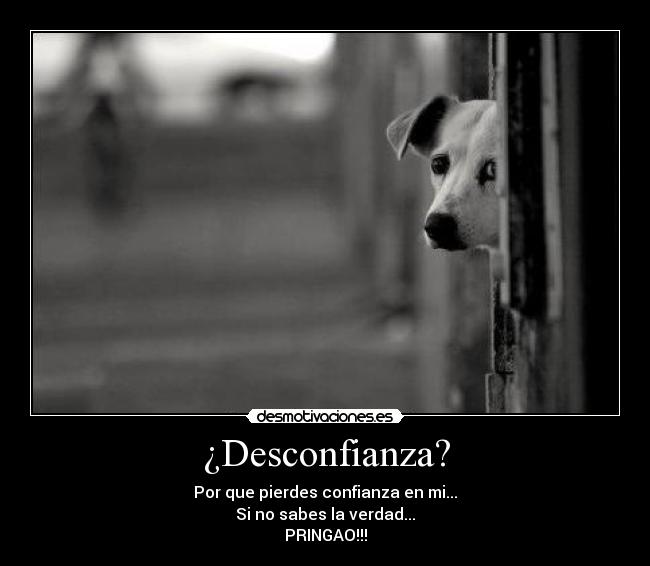 ¿Desconfianza? - Por que pierdes confianza en mi...
Si no sabes la verdad...
PRINGAO!!!