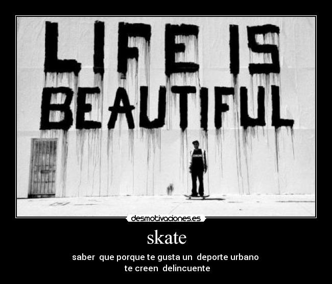 skate - saber que porque te gusta un deporte urbano
te creen delincuente
