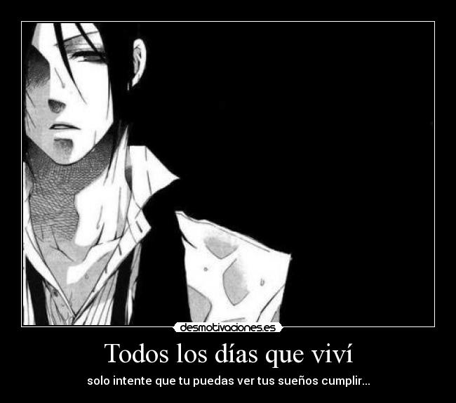 Todos los días que viví - solo intente que tu puedas ver tus sueños cumplir...