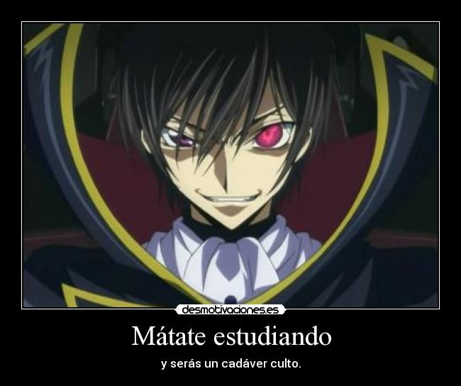 carteles anime otaku lelouch zero code geass desmotivaciones