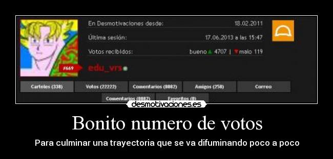 Bonito numero de votos - Para culminar una trayectoria que se va difuminando poco a poco